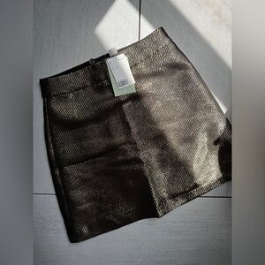 H&M gold mini skirt